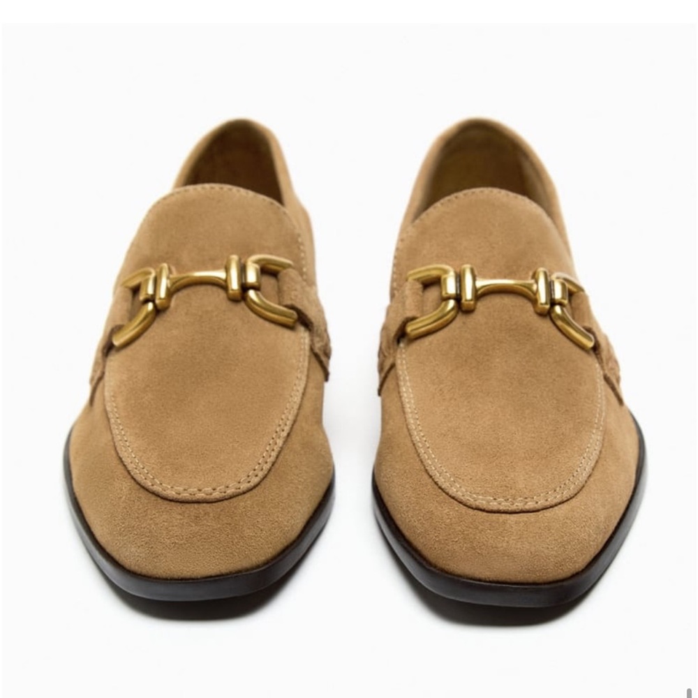 ZARA BUCKLED SUEDE LOAFERS - Picture 3 of 7